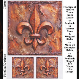 Papier Mousseline Français classique rustique Fleur de Lis EH3R Déco