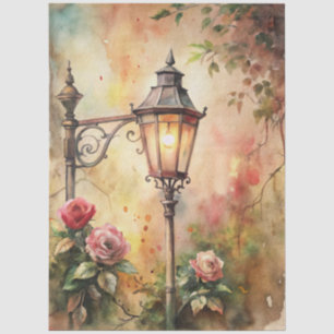 Papier Mousseline Français Cottage Core Lamppost Ephemera Decoupage