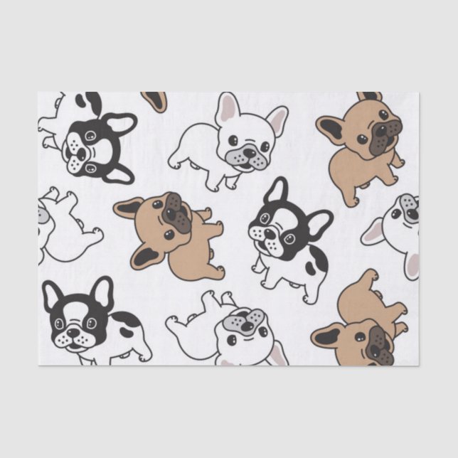 Papier Mousseline French Bulldog, Accessoires Français (Recto)