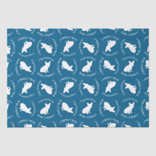 Papier Mousseline French Bulldog Theme Party - Baby shower Blue