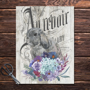 Papier Mousseline French Country Floral Gris Lapin