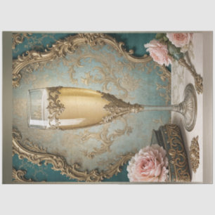 Papier Mousseline French Rococo Découpage Champagne en verre de Pari