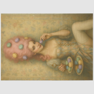 Papier Mousseline French Rococo Woman with Macarons Marie Antoinette