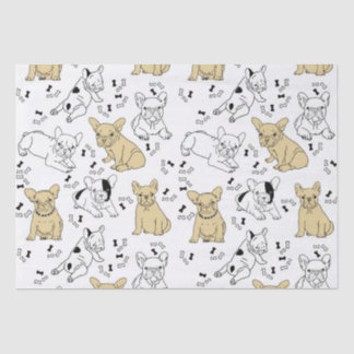 Papier Mousseline Frenchie aime les os