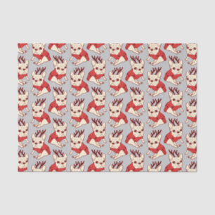 Papier Mousseline Frenchie crème dans le chandail de Noël
