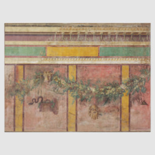 PAPIER MOUSSELINE FRESQUE ROMAINE ANTIQUE,MASQUE DE SATYRE,GUIRLANDE