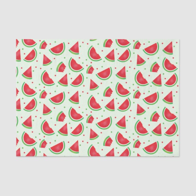 Papier Mousseline Fruit de pastèque Motif Melon Été Vert clair (Recto)