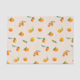 Papier Mousseline Fruit de Tangerine avec Feuilles