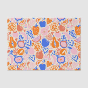 Papier Mousseline Fruits Bleus Orange Légumes