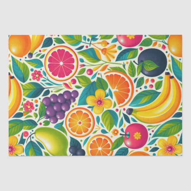 Papier Mousseline Fruits colorés (Recto)
