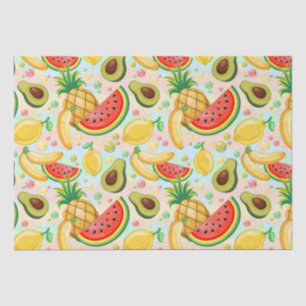 Papier Mousseline Fruits d'été frais Motif