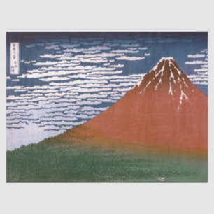 Papier Mousseline Fuji rouge, Aka Fujiyama Volcan Katsushika Hokusai