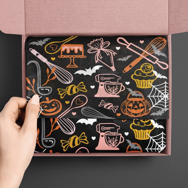 Papier Mousseline Fun Colorful Baking & Cooking Utensil Halloween (Fun Colorful Baking & Cooking Utensil Halloween Tissue Paper)