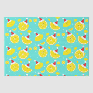 Papier Mousseline Fun Lemons Santa Hats Noël