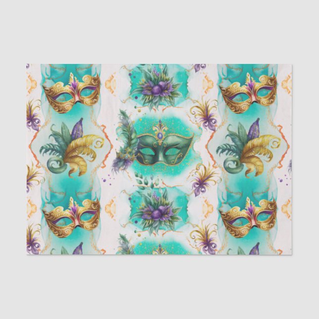Papier Mousseline Fun Mardi Gras Masques (Recto)