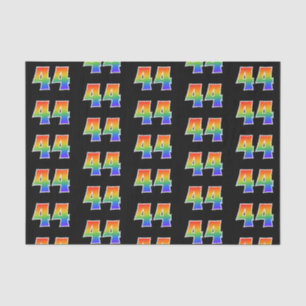 Papier Mousseline Fun Rainbow Spectrum Motif "44" Numéro d'événement