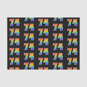 Papier Mousseline Fun Rainbow Spectrum Motif "74" Numéro d'événement