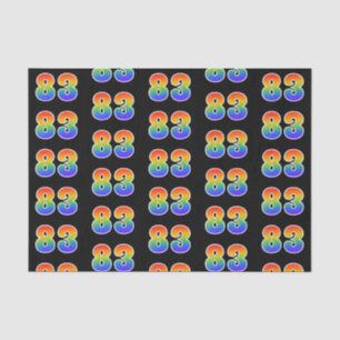 Papier Mousseline Fun Rainbow Spectrum Motif "83" Numéro d'événement