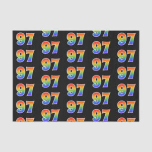 Papier Mousseline Fun Rainbow Spectrum Motif "97" Numéro de l'événem