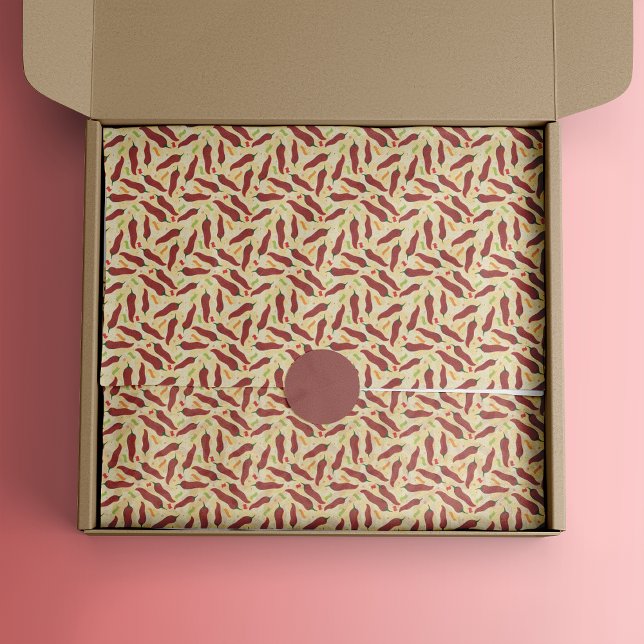 Papier Mousseline Fun Rouge Chili Motif (Créateur téléchargé)