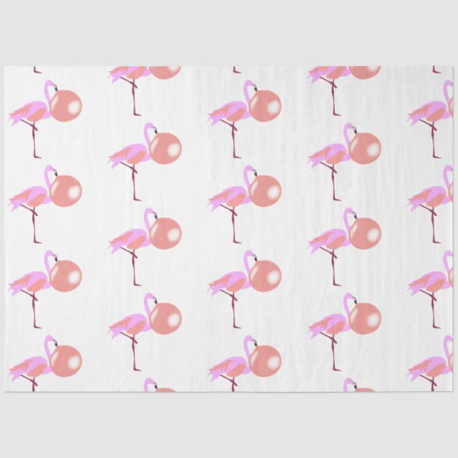 Papier Mousseline Funky Bubble Flamant rose de gomme soufflante bull (Recto)