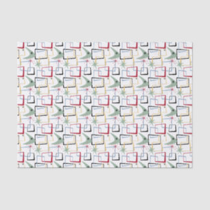 Papier Mousseline Funky Carrés Abstraits Boomerang Retro milieu du s