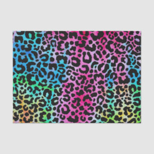 Papier Mousseline Funky Neon Empreinte de léopard coloré