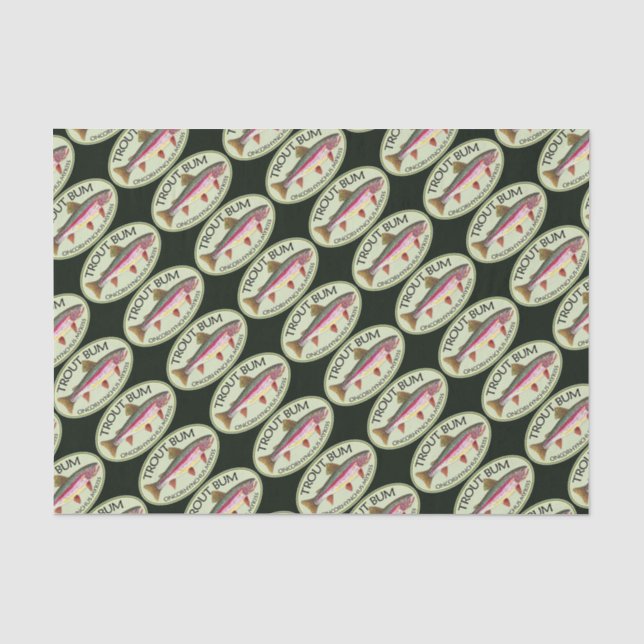 Papier Mousseline Funky Rainbow Trout Bum Fishing (Recto)