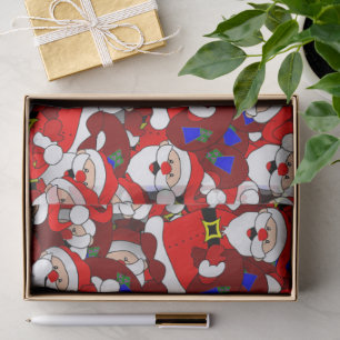 Papier Mousseline Funny Christmas Modern Whimsical Père Noël Collage