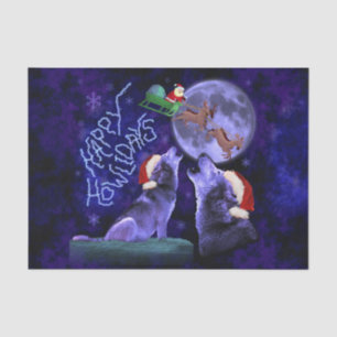 Papier Mousseline Funny Christmas Wolf Pun Happy Howlidays Humour