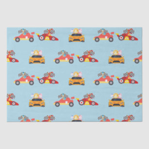 Papier Mousseline Funny Dinosaur voiture de course garçon anniversai