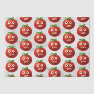 Papier Mousseline Funny Tomato Motif - Cartoon Vegetable Art