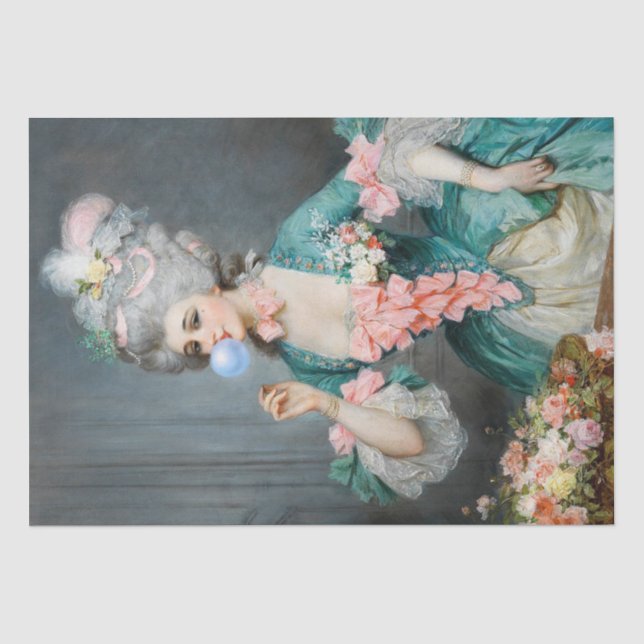 Papier Mousseline Funny Whimsical Marie Antoinette Découpage françai (Recto)