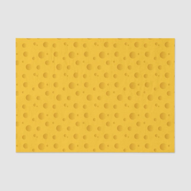Papier Mousseline Funny yellow swiss cheese holes pattern gift (Recto)