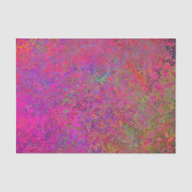 Papier Mousseline Fuschia et texture de turquoise (Recto)