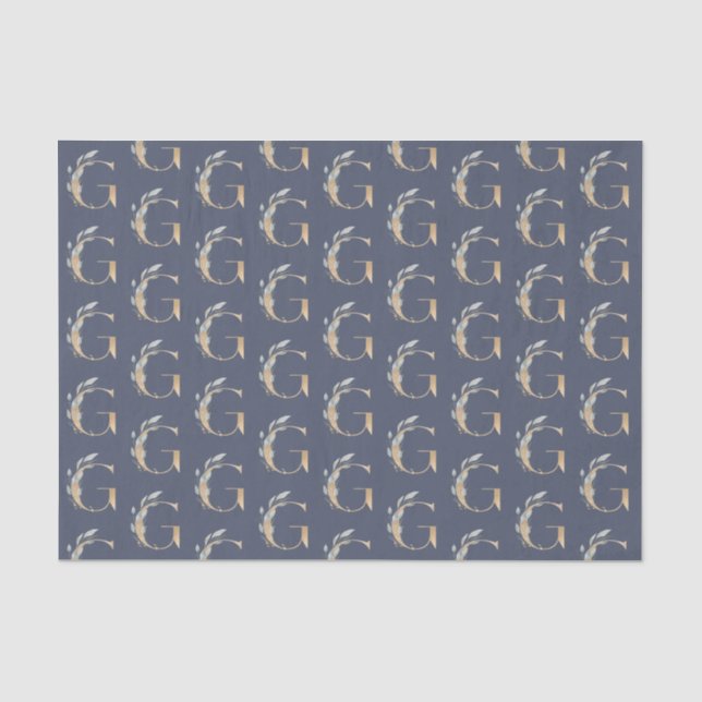 Papier Mousseline G Monogramme Floral (Recto)