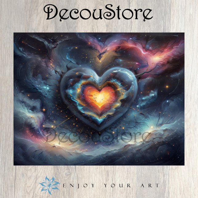 Papier Mousseline Galactic Heart Decoupage (Créateur téléchargé)