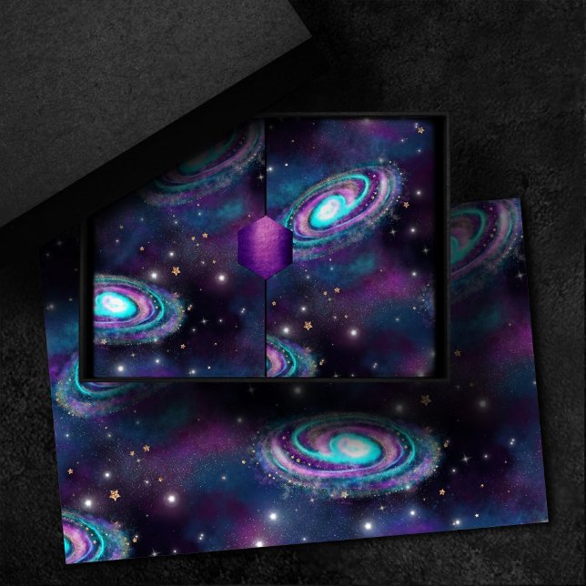 Papier Mousseline Galaxie de la Voie Lactée | Bleu cosmique Violet r (Créateur téléchargé)