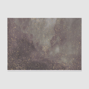 Papier Mousseline Galaxie gris prune d'étoiles parchemin