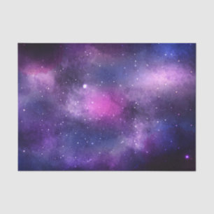 Papier Mousseline Galaxy Stars Celestiques Nebula espace bleu et vio