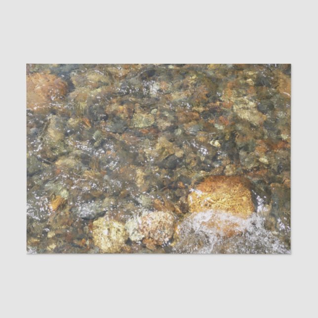 Papier Mousseline Galets Brown et gris naturel Abstrait (Recto)