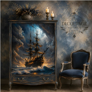 Papier Mousseline Galleon Storm Voyage Découpage