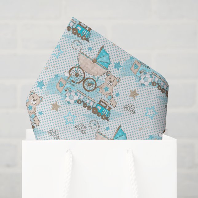 Papier Mousseline Garçon de transport de bébé (Sac cadeau)