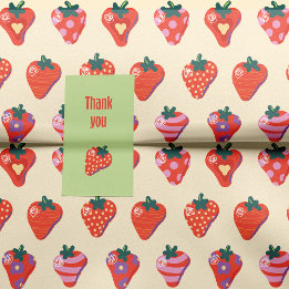 Papier Mousseline Garde de fraise illustrée