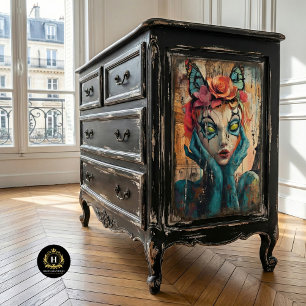 Papier Mousseline Gargouille gothique colorée de Paris en découpage