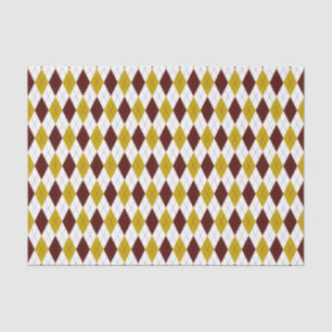 Papier Mousseline Garnet et or Classic Jacquard Motif diamant