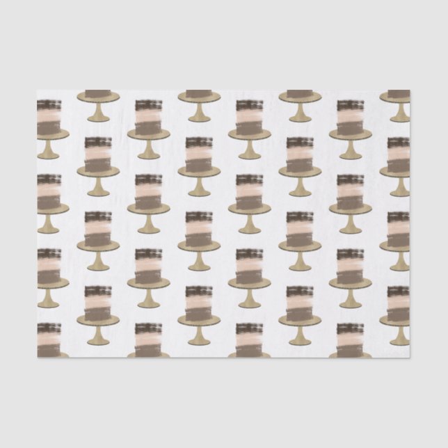 Papier Mousseline Gâteau à 3 couches élégant moderne rustique Shower (Recto)