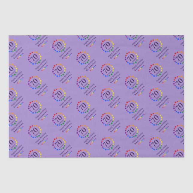 Papier Mousseline Gay Rainbow Stars N'importe quel âge Anniversaire  (Recto)