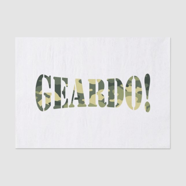 PAPIER MOUSSELINE GEARDO ! CAMO / CAMOUFLAGE (Recto)