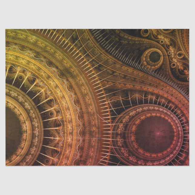 Papier Mousseline Gears fractal Gold Abstrait 16 Découpage (Recto)